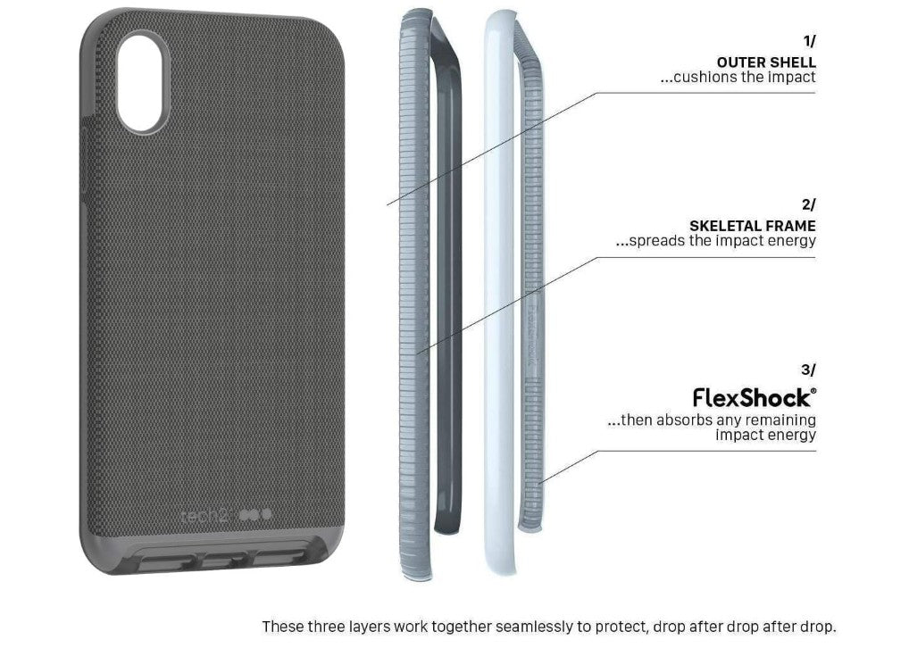 Tech21 Evo Luxe Woven Fabric Slim Case for iPhone XS Max 6.5" - Grey