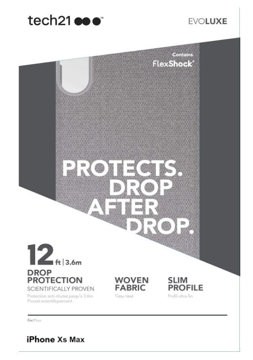 Tech21 Evo Luxe Woven Fabric Slim Case for iPhone XS Max 6.5" - Grey