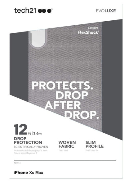 Tech21 Evo Luxe Woven Fabric Slim Case for iPhone XS Max 6.5" - Grey