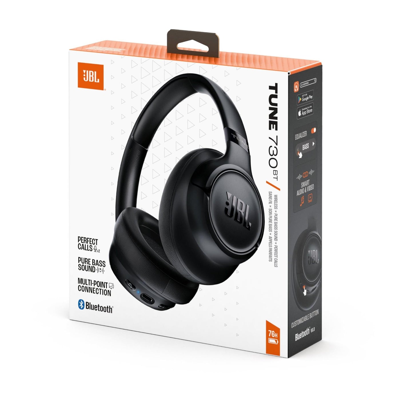 JBL Tune 730BT Wireless Over-Ear Headphones - Black (AU Stock)