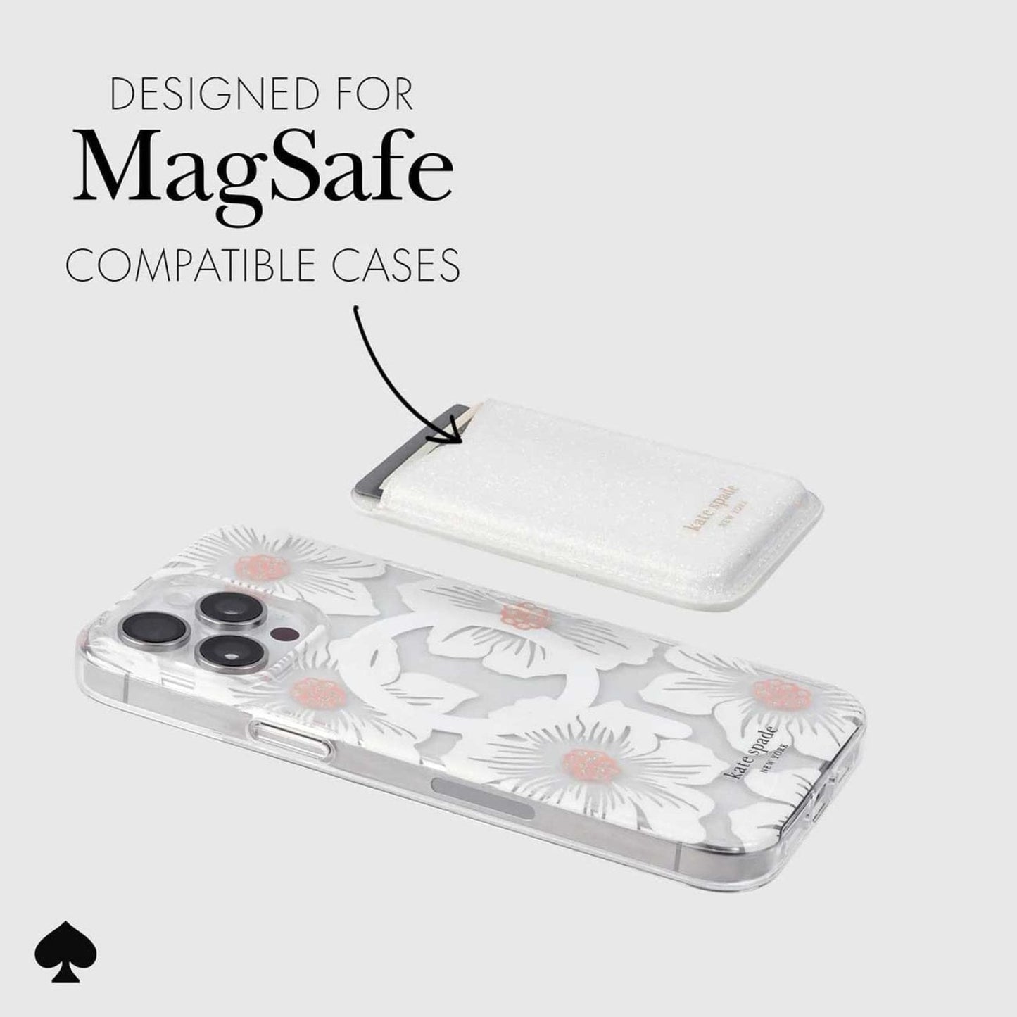 KATE SPADE - Card Holder MagSafe - White Glitter