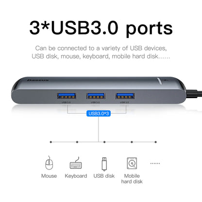BASEUS Mechanical Eye 6 In 1 USB Type-C Hub