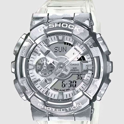 Casio G-Shock Analog Digital Watch - Metal Covered - Silver x Clear