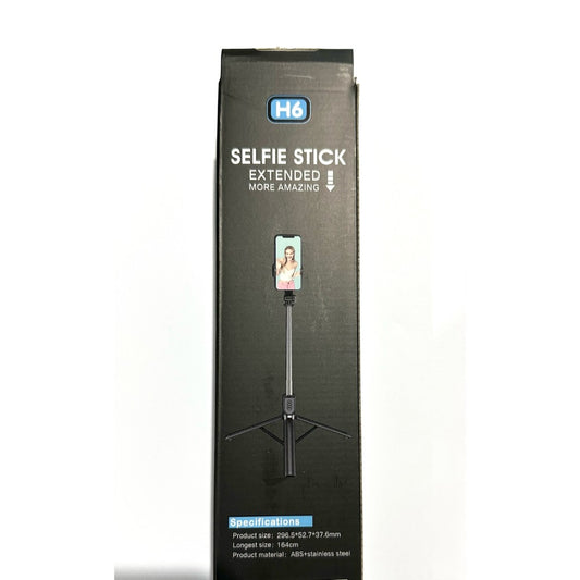 Selfie Stick H6 360 Rotated Extendable Tripod With Remote - Black