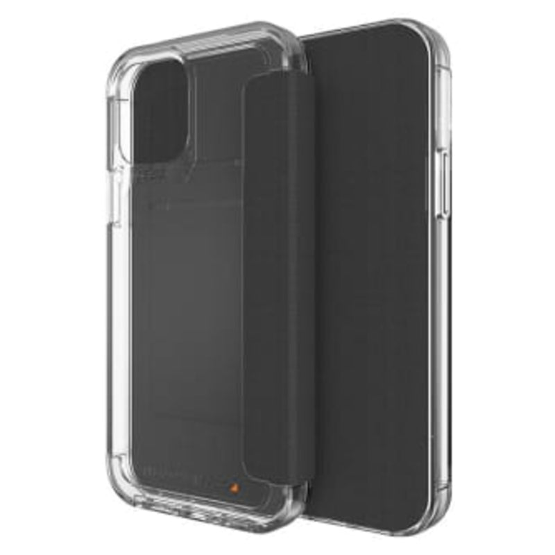 Gear4 Wembley Flip Case - iPhone 12 / 12 Pro 6.1' - Black / Clear-Front-Back
