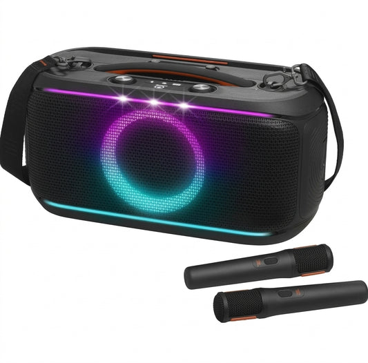 JBL PartyBox On The Go 2 Plus EasySing AI Karaoke Mics - Black (AU Stock)