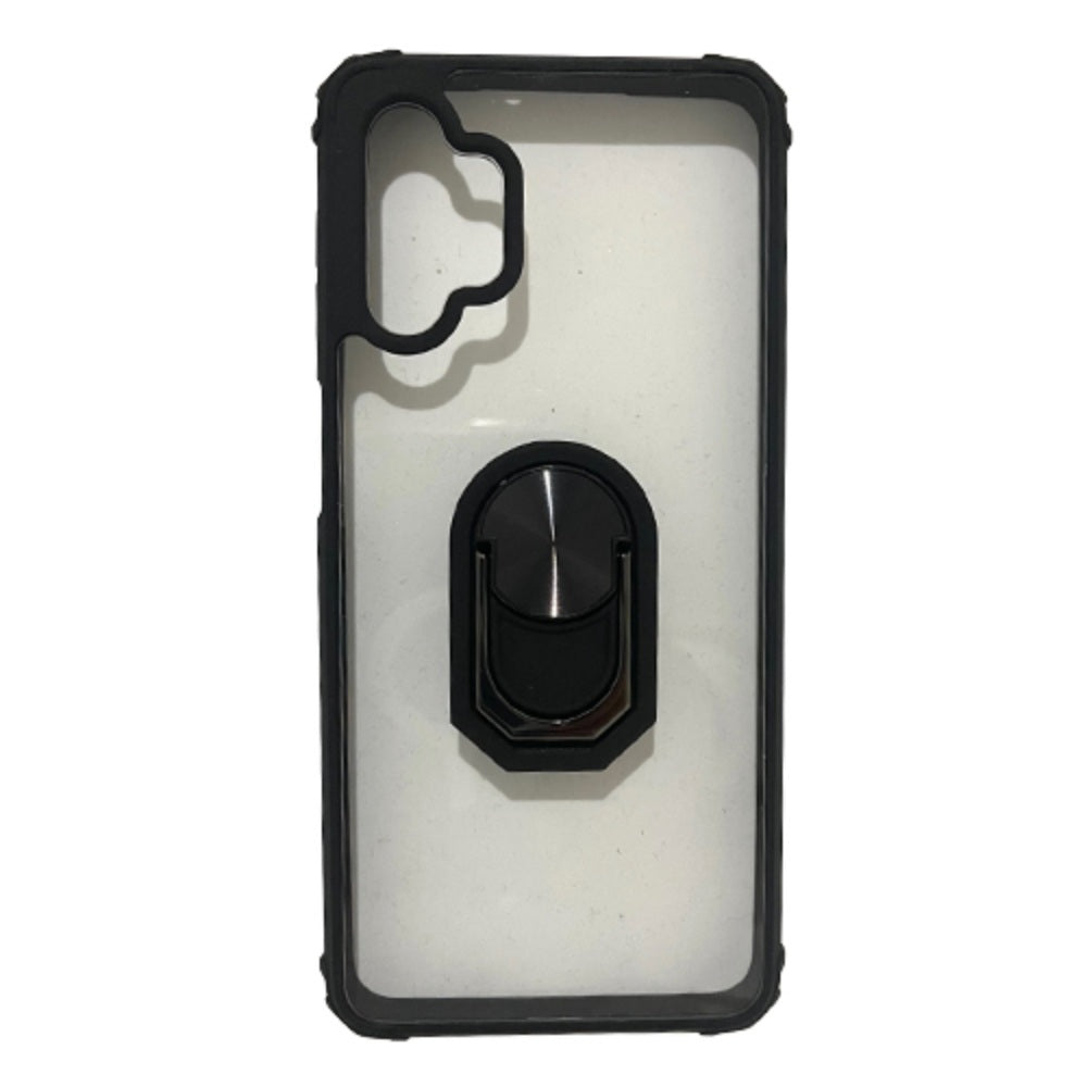 HARD CASE with MAGNET STAND RING - GALAXY A32 5G - BLACK / CLEAR