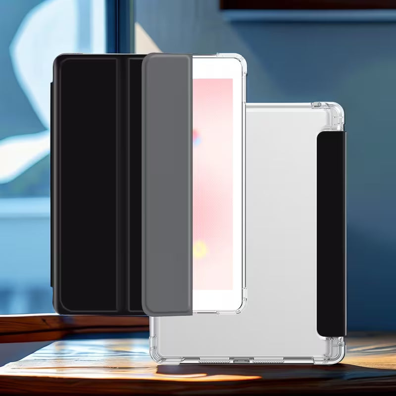 SMART Case with Stylus Holder for Apple iPad 10.9' Air 4 / 5 - Black / Clear Back