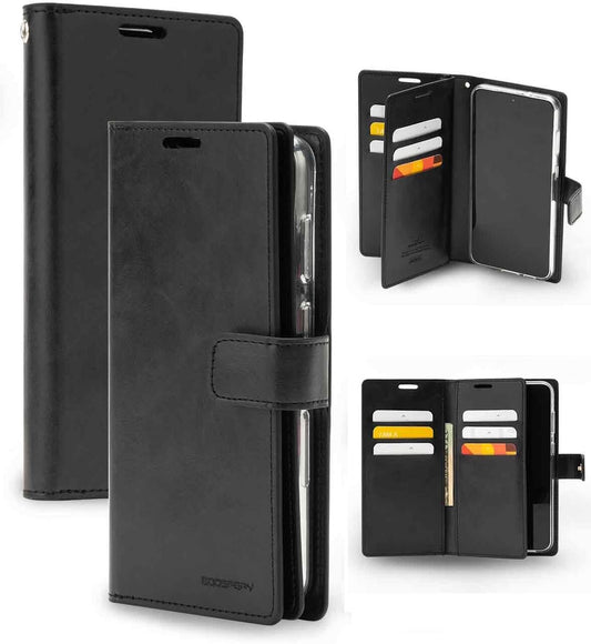 Mansoor Diary Case with Card Slot for Samsung Galaxy S22 - Black