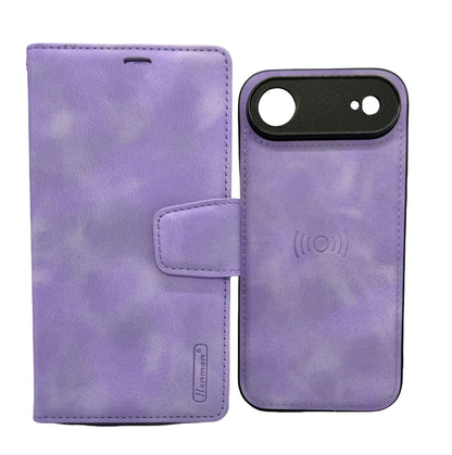 Hanman 2-in-1 Detachable Wallet Case for iPhone 17 Air - Purple