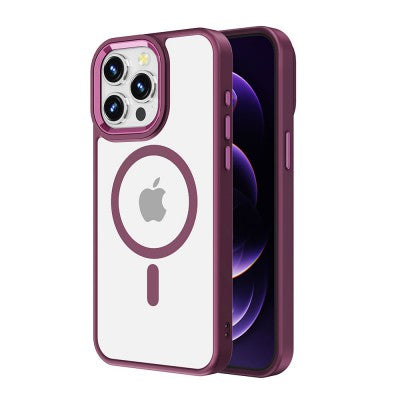 Redefine Metal Camera Lens Transparent Case With MagSafe - iPhone 15 Pro Max - Wine