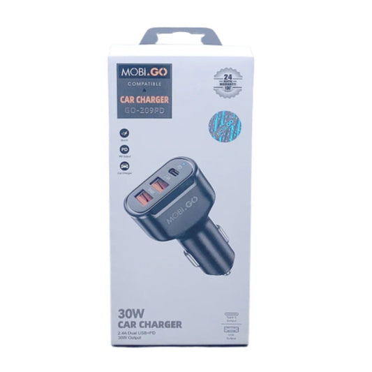 mobigo-2-usb-type-c-30w-2-4a-dual-usb-pd-car-charger-front