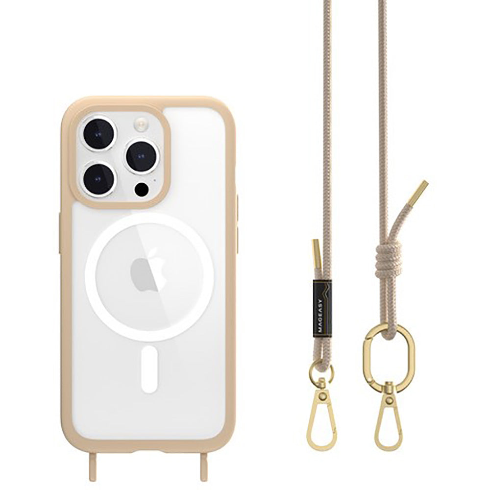 MagEasy - Roam M + Strap MagSafe Case - iPhone 15 Pro 6.1" - Beige