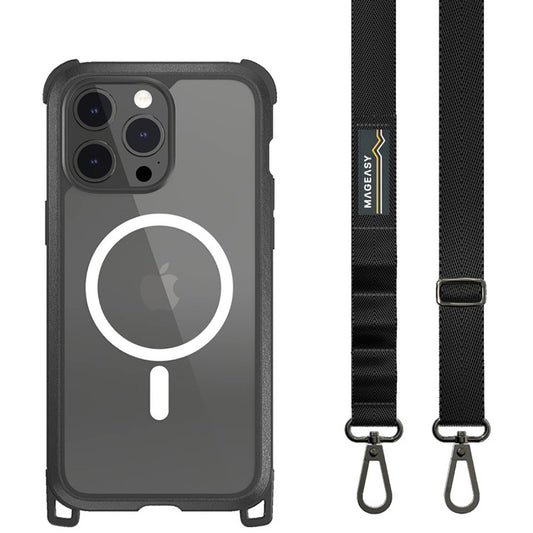 MagEasy - Odyssey M + Strap MagSafe Case - iPhone 15 Pro 6.1" - Black