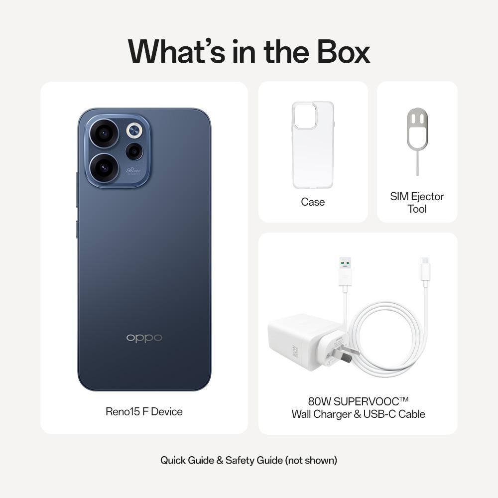 OPPO RENO15 F 5G 256GB (Twilight Black) - Australia Stock