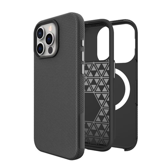 Rhinos Rugged Shockproof Case with Magnetic Ring for iPhone 15 Pro Max - Black