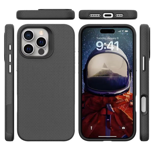 Rhinos Rugged Shockproof Case with Magnetic Ring for iPhone 16 Pro Max - Black