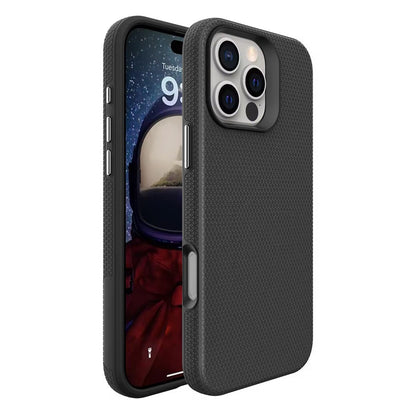 Rhinos Rugged Shockproof Case with Magnetic Ring for iPhone 15 Pro Max - Black