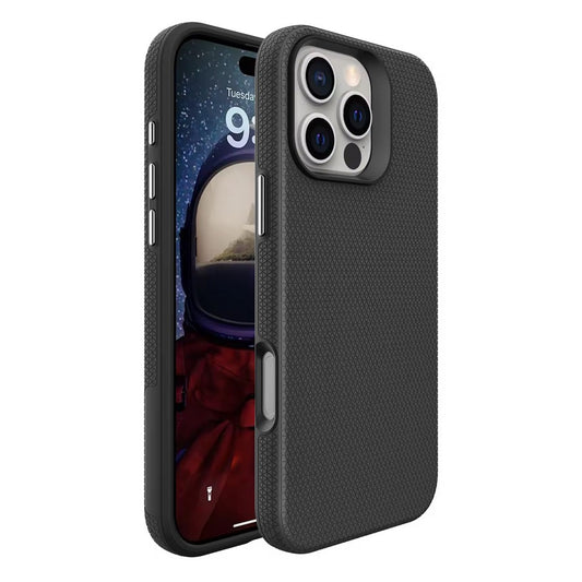 Rhinos Rugged Shockproof Case with Magnetic Ring for iPhone 15 Pro Max - Black