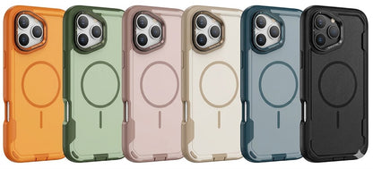 MaxGuard Dual-Layer MagSafe Case with Camera Ring Kickstand for iPhone 17 - Blue