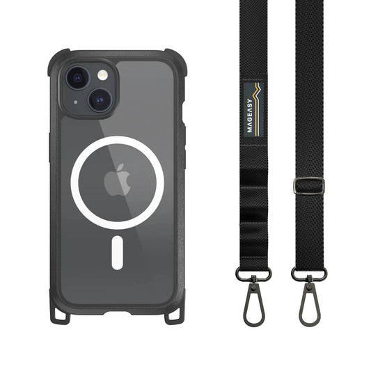 MagEasy - Odyssey M + Strap MagSafe Case - iPhone 15 6.1" - Black