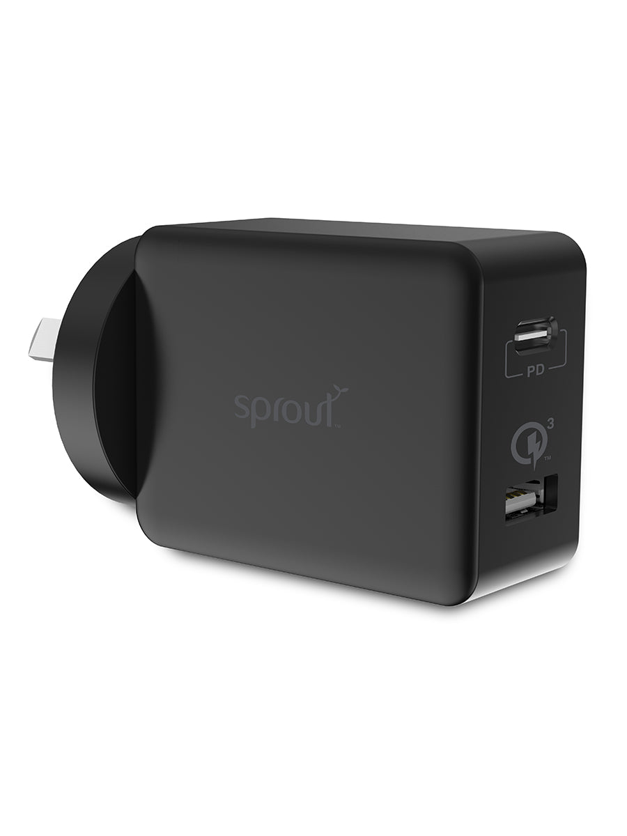 Sprout Dual Port Power Adaptor QC3.0