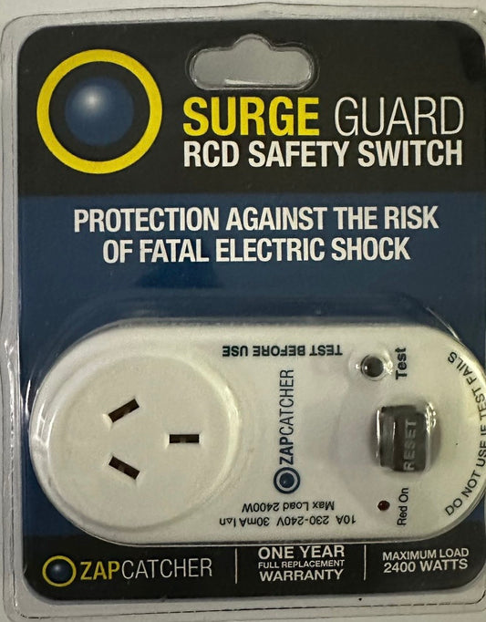 ZAP CATCHER - Surge Guard RCD Safety Switch Adaptor - White