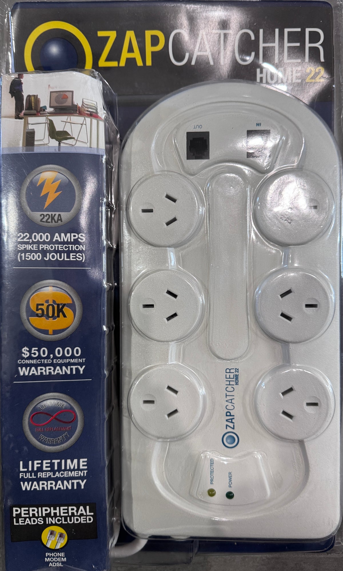 ZAP CATCHER - 6 WAY POWER FILTRATION BOARD - White