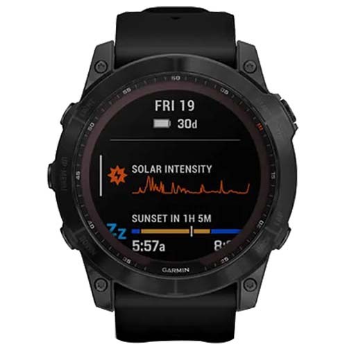 Garmin Smart Watch Garmin Fenix 7X Solar Edition 51mm Black DLC Titanium Case with Black Band